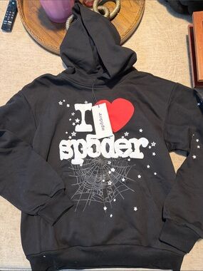 Sp5der black hoodie size small
